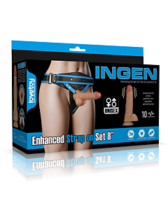 Vibrating Enhanced Strap-On Set 8-inch