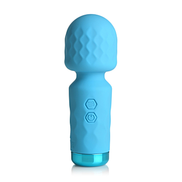XR Brand Mini Rechargeable Wand Massager Blue Silicone