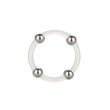 Calexotics Steel Beaded Silicone Cock Ring - Large - Penis Ring