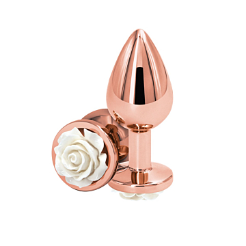 NS Novelties White Rose Medium - The Elegant Aluminum Butt Plug