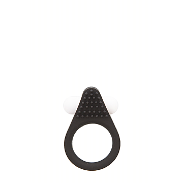 Couples Vibrating Ring - Dreamtoys LIT-UP SILICONE STIMU RING 1, Black