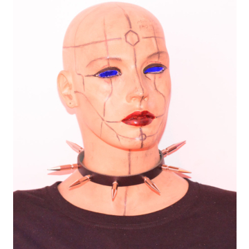 Kinksters Black Spike Choker Leather.