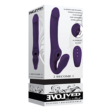 Evolved Silicone Strapless Strap On in Purple