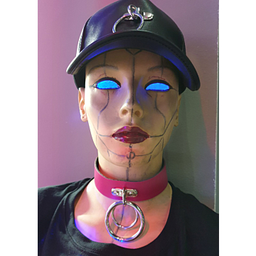 BULLET69 Fuchsia Leather Choker Genuine.