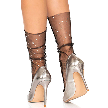 Leg Avenue Stargazing Socks Black