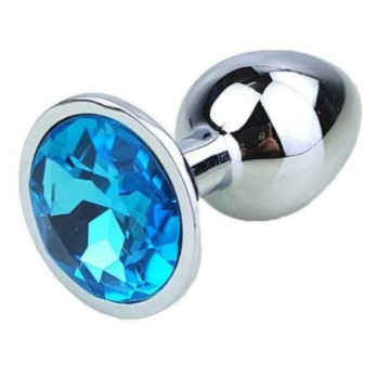 Πρωκτική σφήνα Metallic Buttplug μικρή Ασημί/γαλάζια