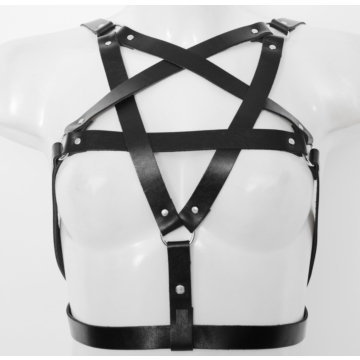 Kinksters Pentagram Harness Noir - Vegan Leather