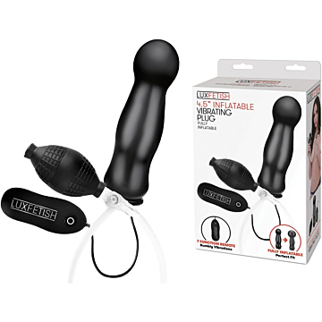 LUX FETISH 4,5” Inflatable Vibrating  Butt Plug