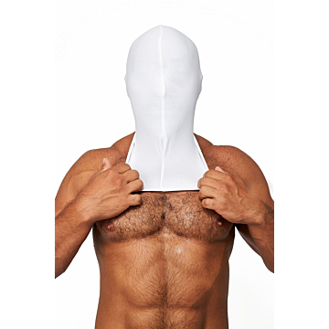 Mister B White Lycra Hood No Holes.