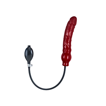 Inflatable Solid Dildo - Red L