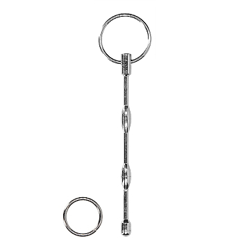 Ouch Ribbed Urethral Plug with Ring - Silver