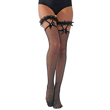 Black Spandex Kinksters Bas Resille/Jarretiere
