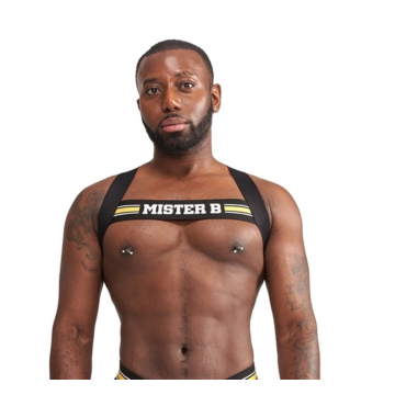 Mister B - X-Back Elastic Harness Black-Yellow