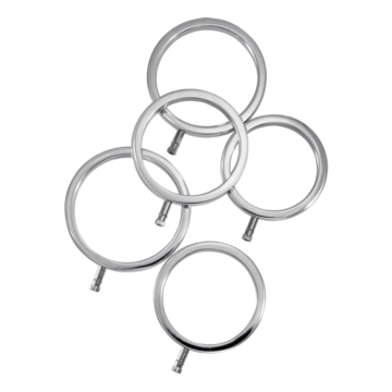 ElectraStim Electrarings Solid Metal Cock Rings Silver 5 Pack