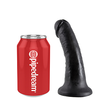 King Cock Black 6in - Black Realistic Dildo