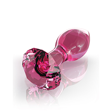 Pipedream Icicles Pink Diamond Glass Butt Plug
