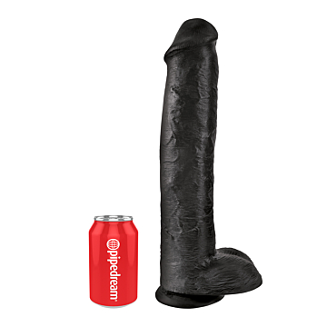 Pipedream King Cock Black Dildo Fanta Flesh.