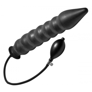 XR Brands-Master Series XL Inflatable Black Latex Anal Plug