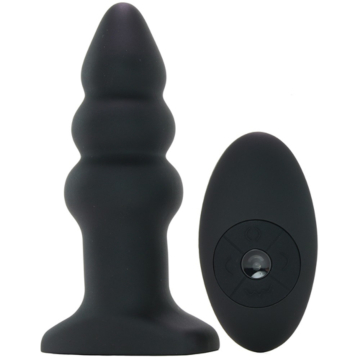 XR Brands - Rimmers Black Rippled Plug ABS/PVC Silicone
