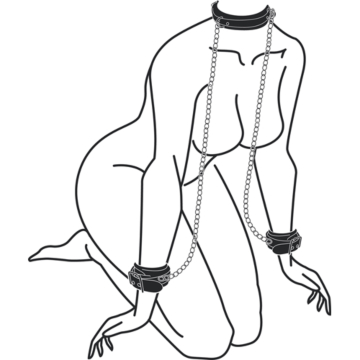 Leather Collar With Handcuffs