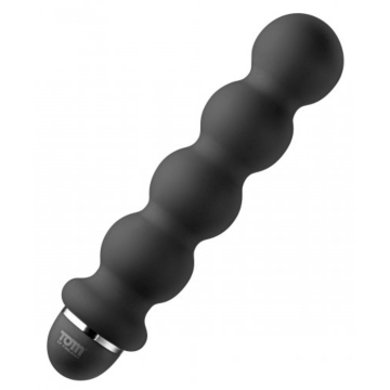 XR Brands Tom of Finland Black Silicone Stacked Ball Vibe.