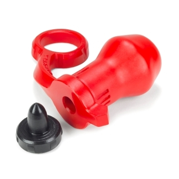 Anal Plug - Oxballs Blaster Asslock Red + Stopper Black, 22.5cm