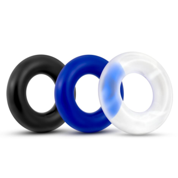 Penis ring set - Lovetoy Power Plus Triple Donut Ring, 4cm, multi color