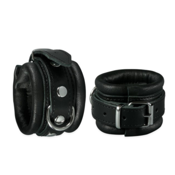 Kiotos Black Leather Handcuffs
