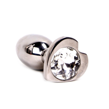 Kiotos Sparkling Heart Buttplug Silver Stainless Steel