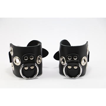 Kiotos Black Leather Handcuffs