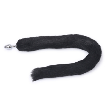 Kiotos Black Fox Tail Stainless Plug