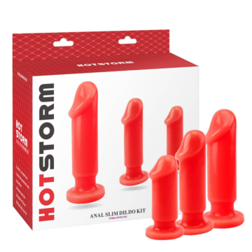 Anal Slim Dildo Kit with 2 small bullet vibes (batteries inclueded)