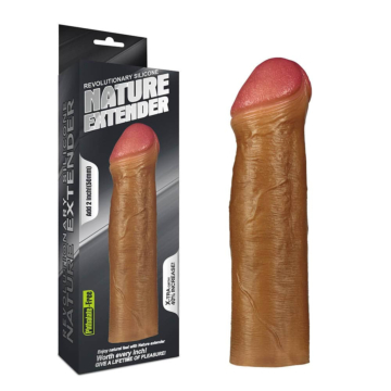 Penis Extender - Lovetoy Revolutionary Silicone Nature Extender 5, 18cm, Brown