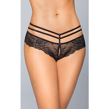 SoftLine Black Thongs Elastine Polyamide.