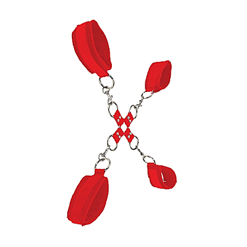Velcro Hand And Leg Cuffs - Red