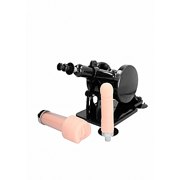 Shots Media Black Sex Machine TPE/TPR, Metal, Plastic