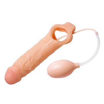 Penis Sheath - XR Brands Size Matters Realistic Ejaculating 18cm Skin