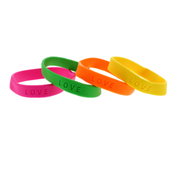 Rainbow Neon Love Bracelets - Multi Color
