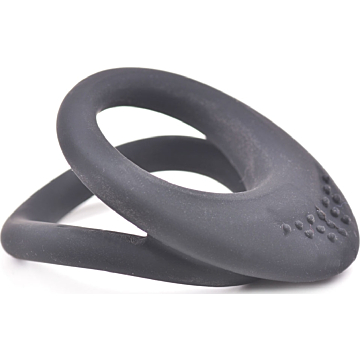 Kinksters Black Silicone Double Erection Ring