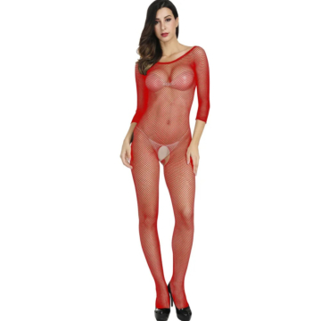 Full Bodystocking Fishnet Red os