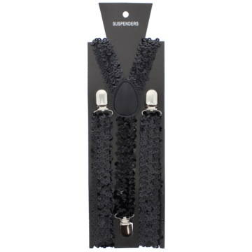 Blanked as the provided product material is missing, so the title would be "SparkleUp Black Sequin Braces".