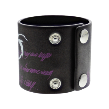 Bold Skull Bracelet Black PU