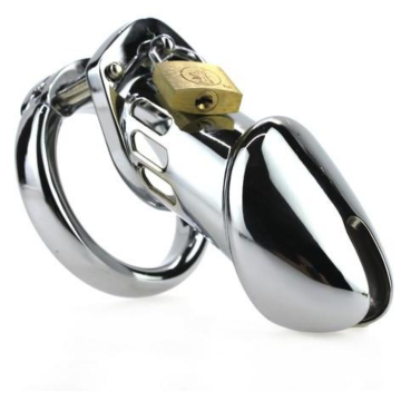 Steel Padlock Chastity Cage

