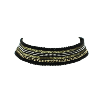 .Golden Glam Lace Choker Gold