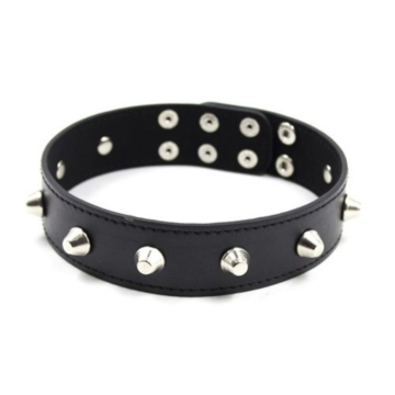 Toyz4lovers Bad to the Bone: Collare Spikes Black Leather-Metal
