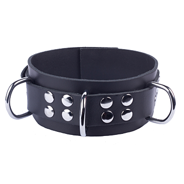 Kinksters' Genuine Leather Collar in Ultra Black