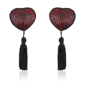 Heart shine nipples tassels (red)