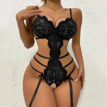 Sexy Lace Strap Backless Crotch-Free Lingerie Bodysuits