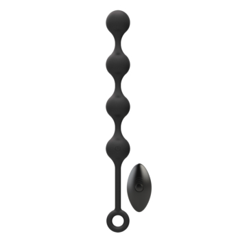 QUATTRO Remote Control Vibrating Pleasure Beads - Black
