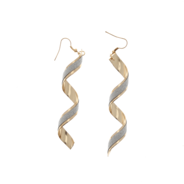 Golden Glitter Spiral Earrings Gold